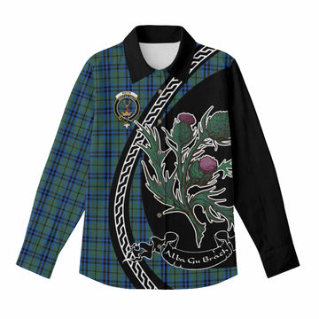 Keith Family Crest Tartan Women Casual Shirt Alba Thistle Inspired