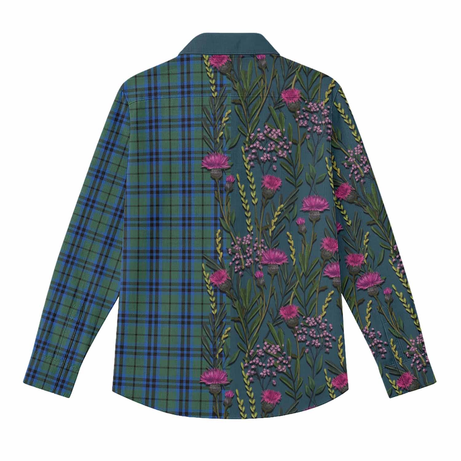 Keith Family Crest Tartan Women Casual Shirt Scottish Thistle Flower Pattern Half Style - Tartan Vibes Clothing