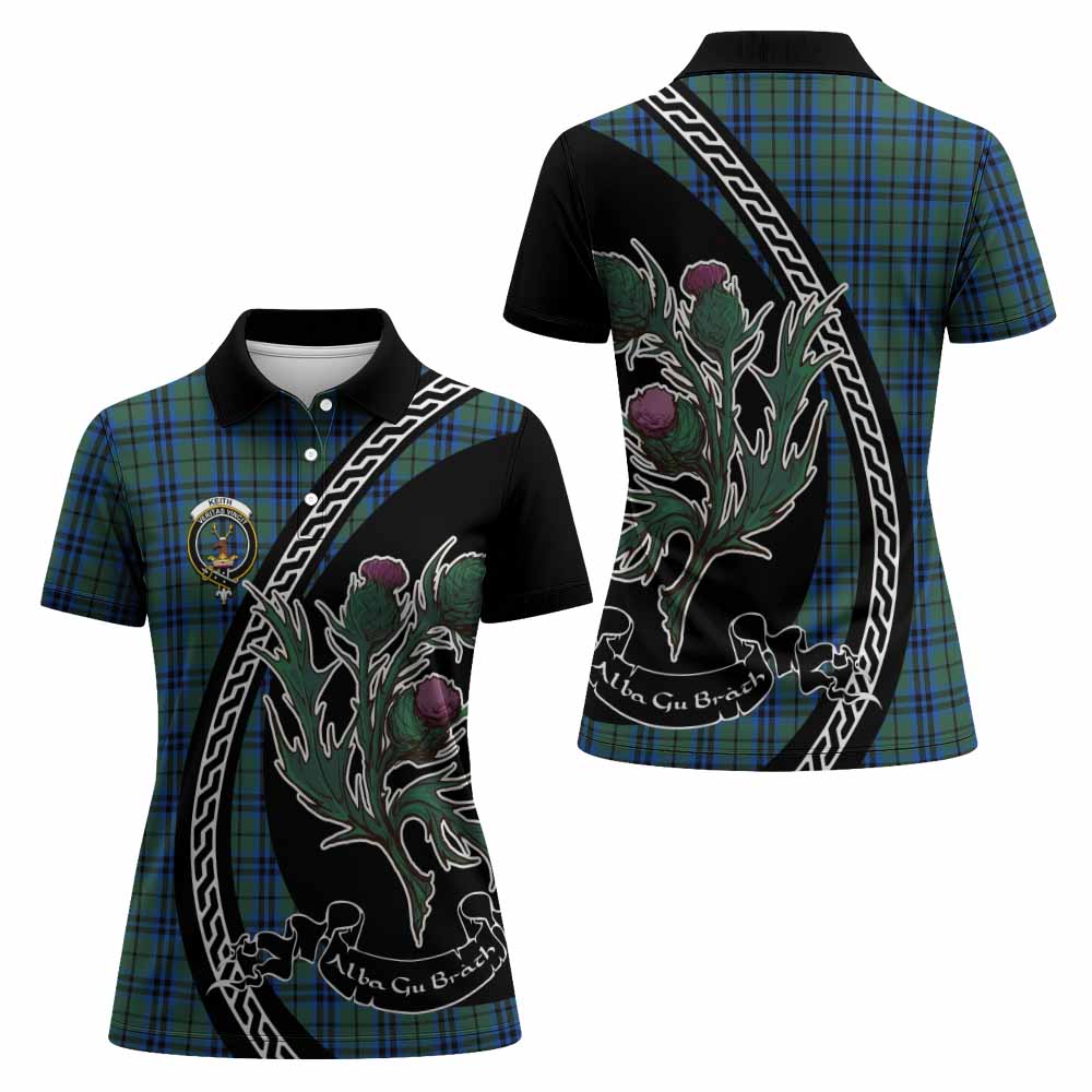 Keith Family Crest Tartan Women Polo Shirt Alba Thistle Inspired - Tartan Vibes Clothing
