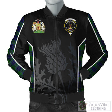 Keith Modern Tartan Bomber Jacket with Family Crest and Scottish Thistle Vibes Sport Style