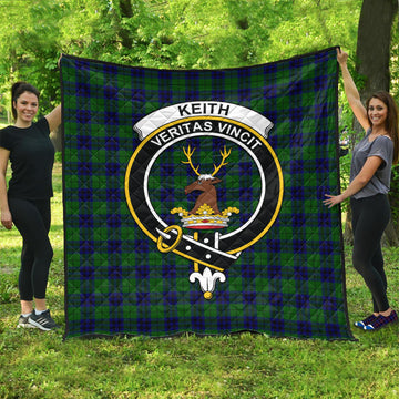 Keith Modern Tartan Quilt with Family Crest