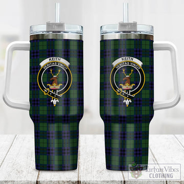 Keith Modern Tartan and Family Crest Tumbler with Handle