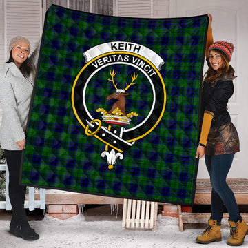 Keith Modern Tartan Quilt with Family Crest