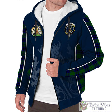 Keith Modern Tartan Sherpa Hoodie with Family Crest and Scottish Thistle Vibes Sport Style