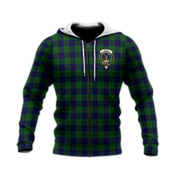 Keith Modern Tartan Knitted Hoodie with Family Crest