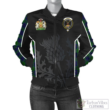 Keith Modern Tartan Bomber Jacket with Family Crest and Scottish Thistle Vibes Sport Style