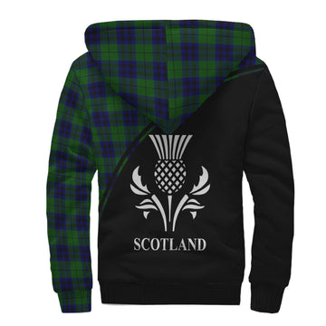 Keith Modern Tartan Sherpa Hoodie with Family Crest Curve Style