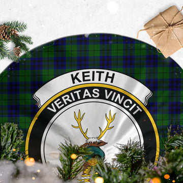 Keith Modern Tartan Christmas Tree Skirt with Family Crest
