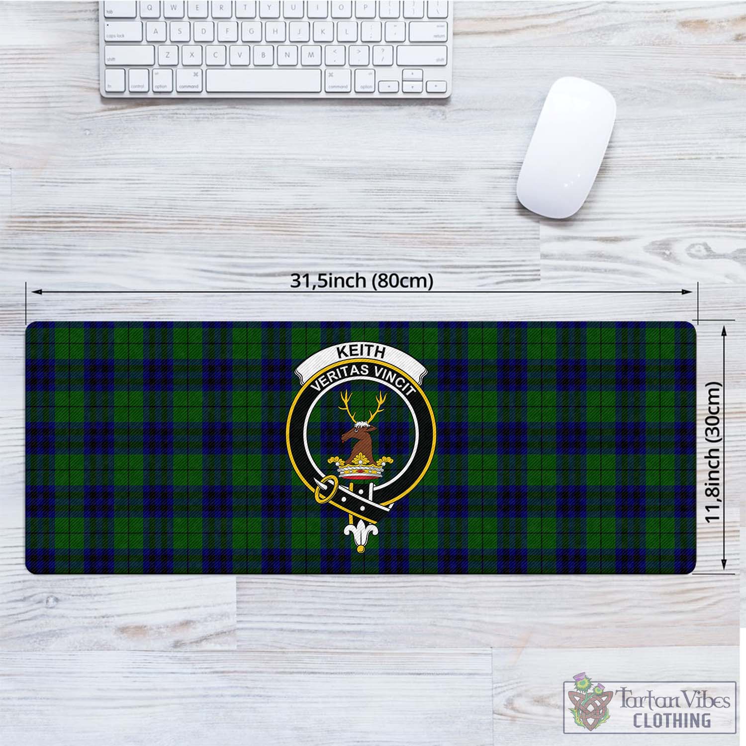 Tartan Vibes Clothing Keith Modern Tartan Mouse Pad with Family Crest