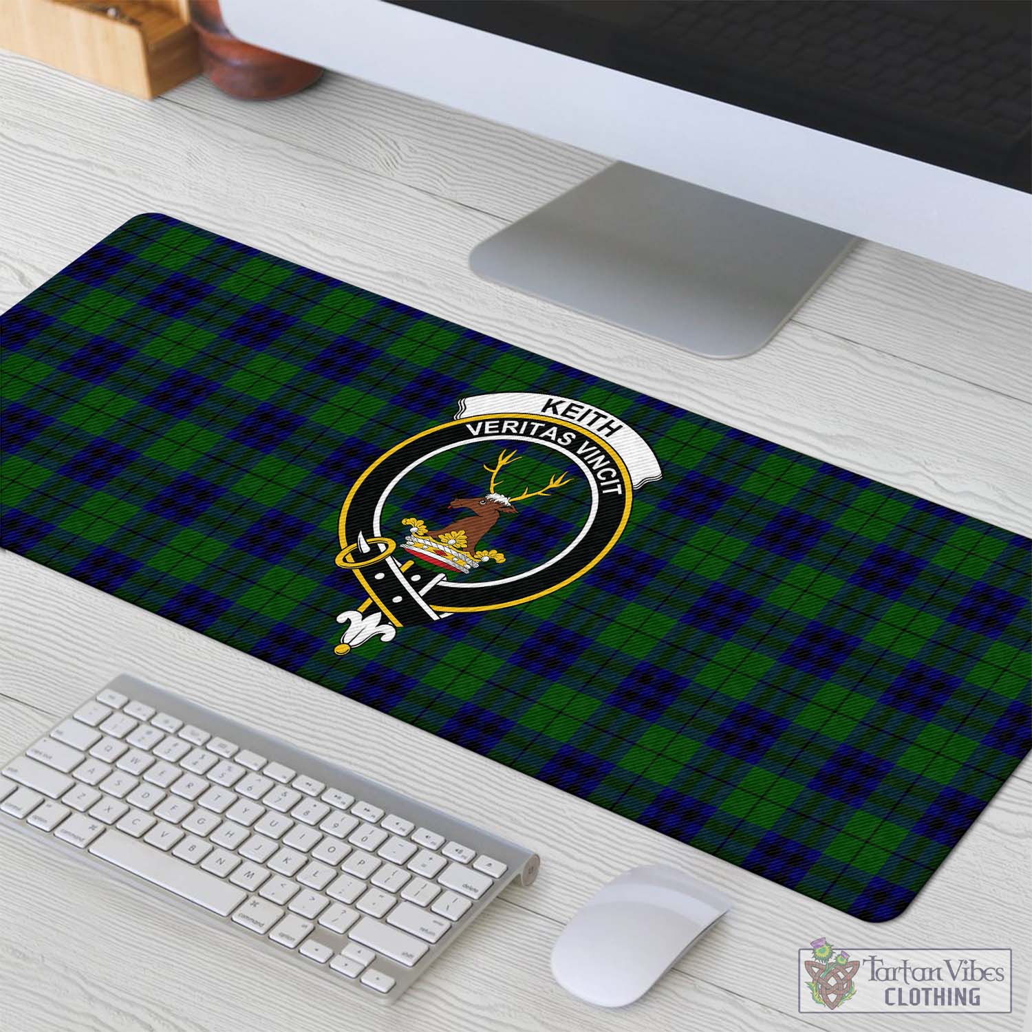 Tartan Vibes Clothing Keith Modern Tartan Mouse Pad with Family Crest