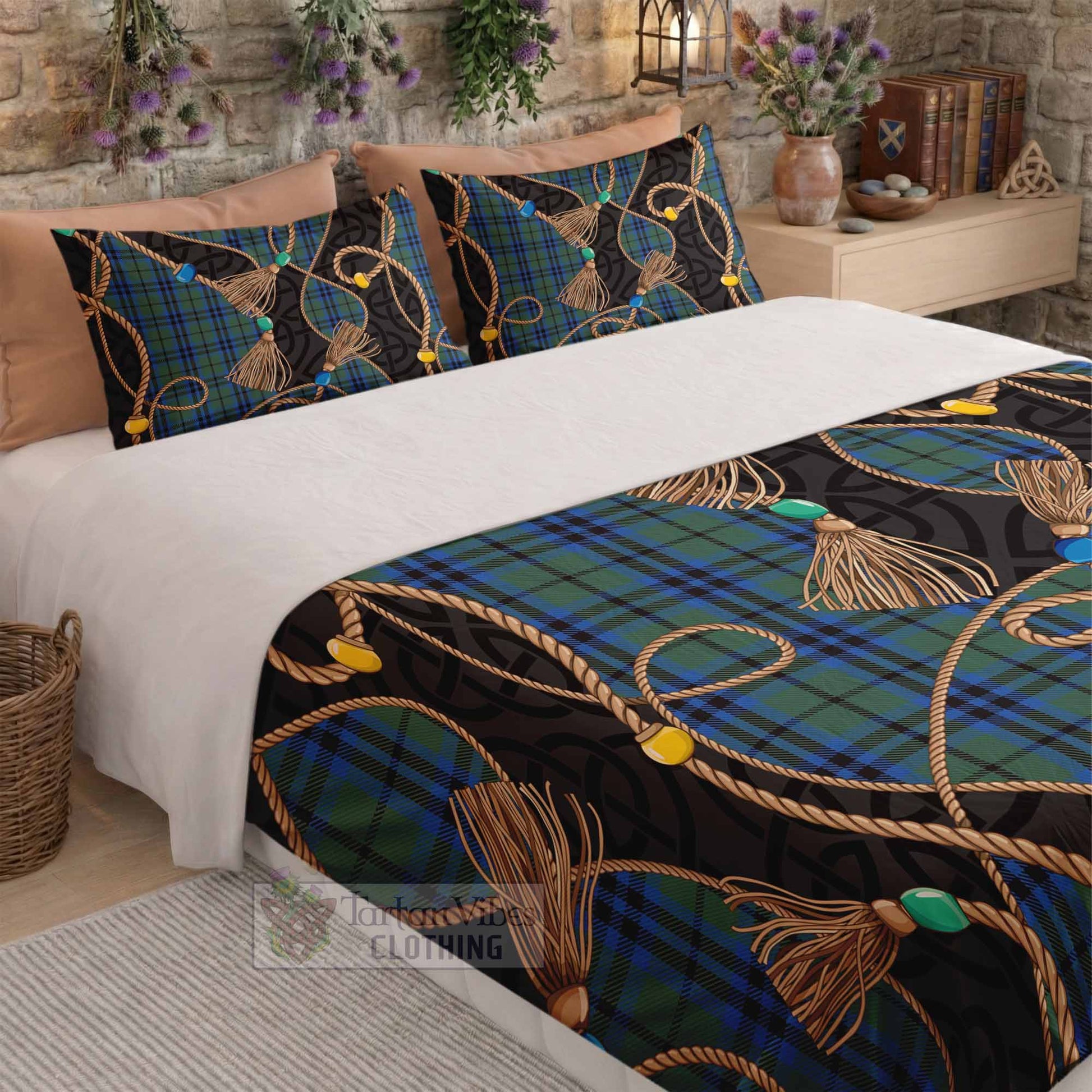 Keith Scottish Tartan Twisted Ropes Stylized Bedding Set - Tartan Vibes Clothing