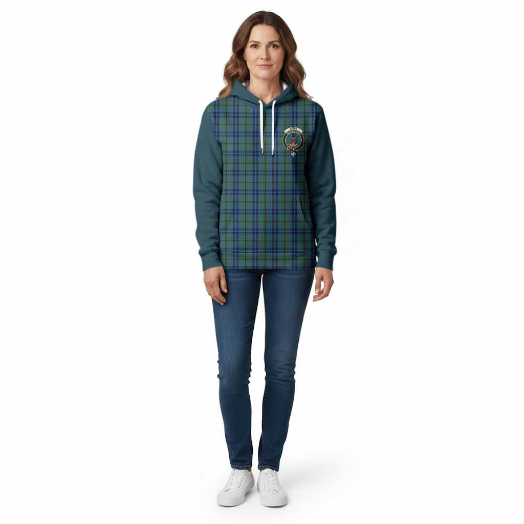Keith Tartan Accent Cotton Hoodie with Family Crest