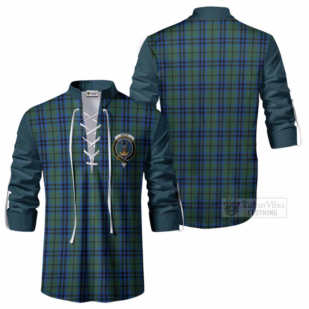 Keith Tartan Accent Ghillie Shirt with Family Crest