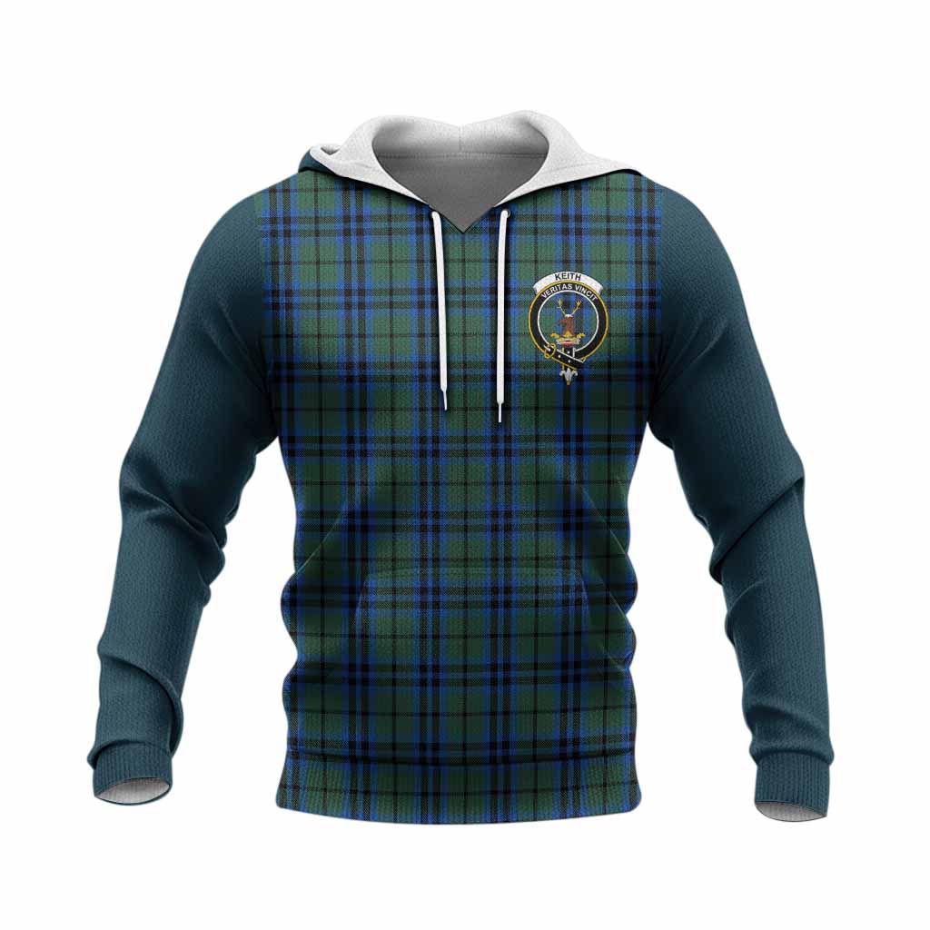 Keith Tartan Accent Knitted Hoodie with Family Crest