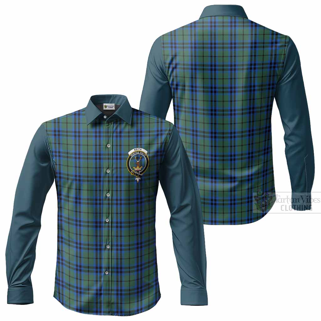 Keith Tartan Accent Long Sleeve Button Shirts with Family Crest