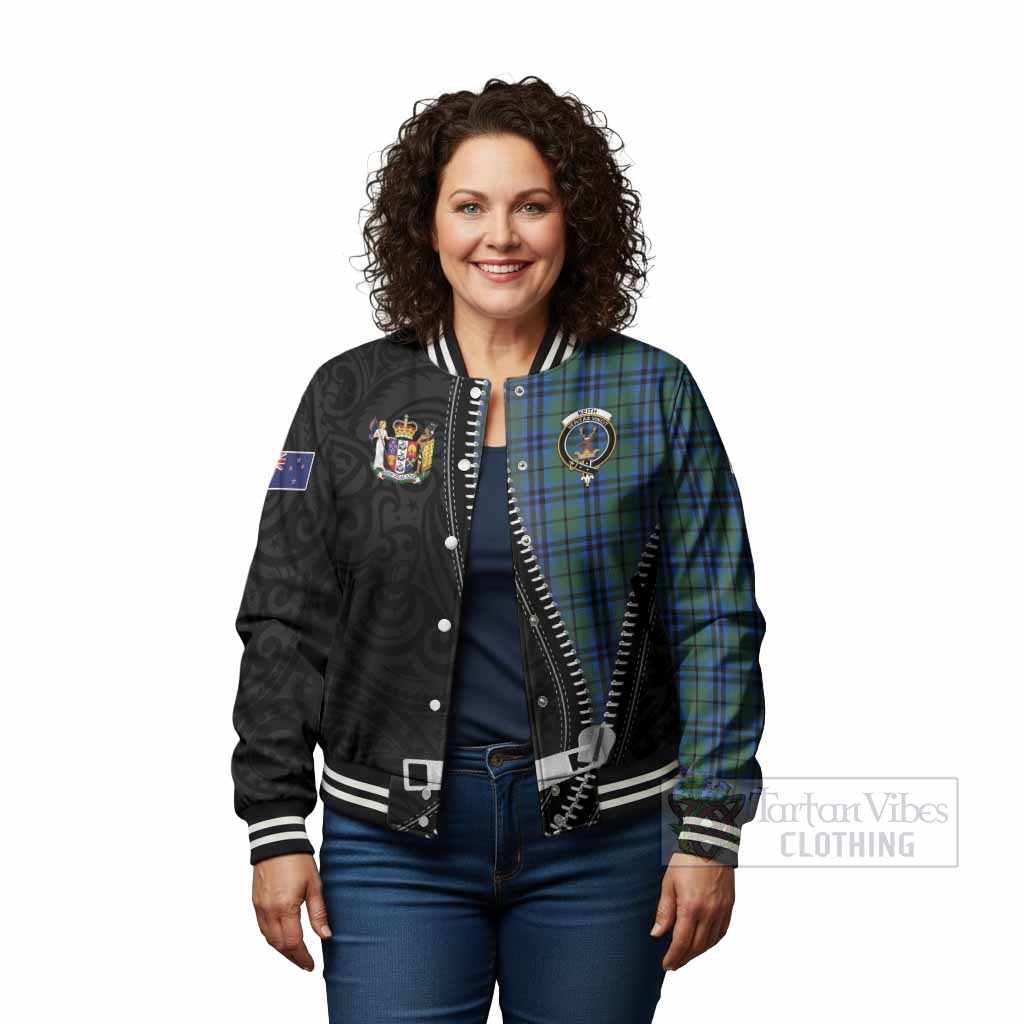 Keith Tartan Baseball Jacket New Zealand Pattern Unique Zipper Stylized