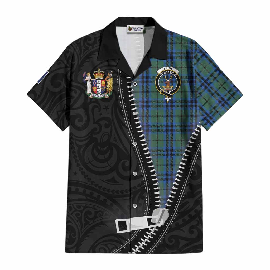 Keith Tartan Cotton Hawaiian Shirt New Zealand Pattern Unique Zipper Stylized