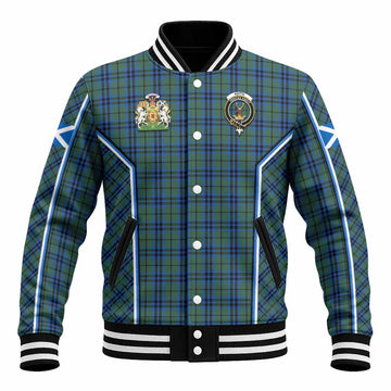 Keith Tartan Crest Baseball Jacket Scotland Coat of Arm Flag Style
