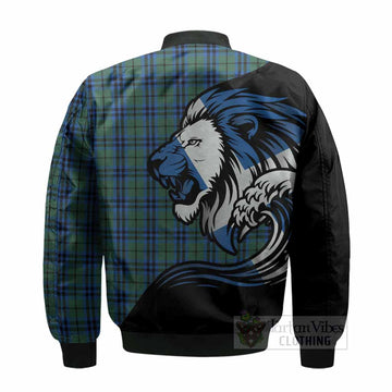 Keith Tartan Crest Bomber Jacket Scottish Golden Lions Wave Flow