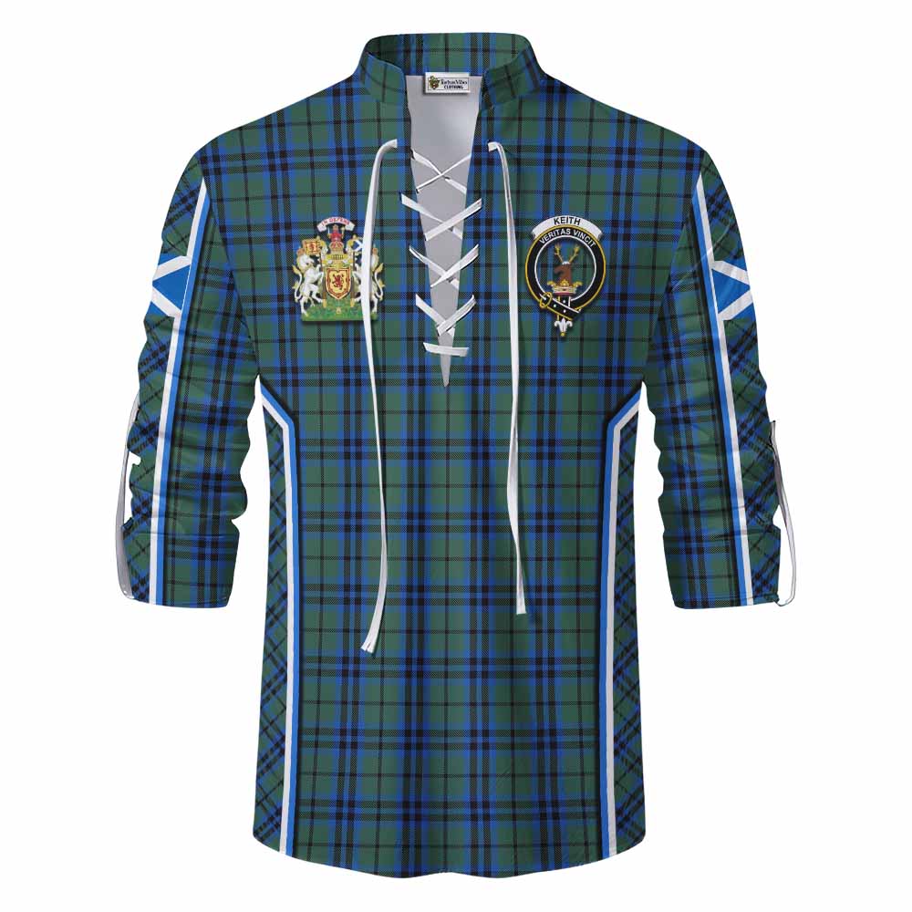 Keith Tartan Crest Ghillie Kilt Shirt Scotland Coat of Arm Flag Style - Tartan Vibes Clothing