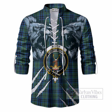 Keith Tartan Crest Ghillie Shirt Ferocious Lion Style
