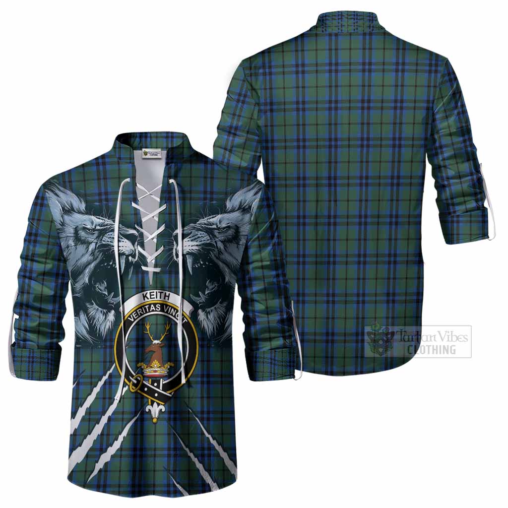 Keith Tartan Crest Ghillie Shirt Ferocious Lion Style