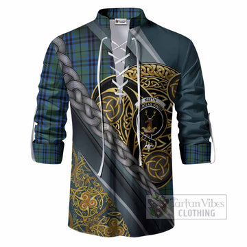 Keith Tartan Crest Ghillie Shirt Scottish Triskele Celtic