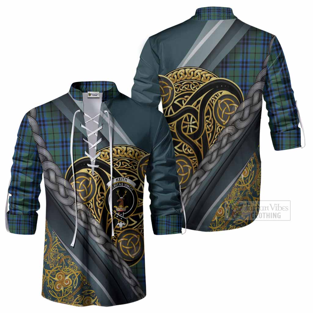 Keith Tartan Crest Ghillie Shirt Scottish Triskele Celtic