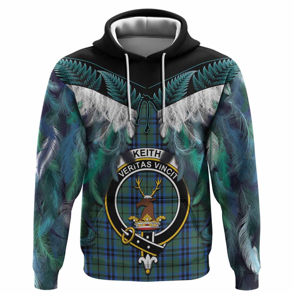 Keith Tartan Crest Hoodie New Zealand Maori Korowai Cloak