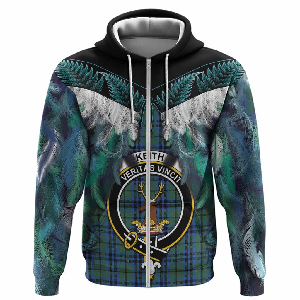Keith Tartan Crest Hoodie New Zealand Maori Korowai Cloak