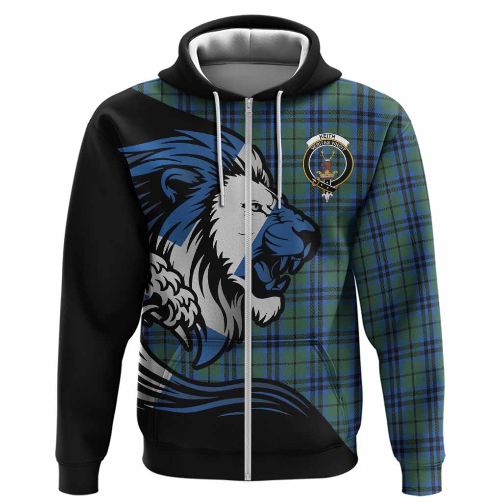Keith Tartan Crest Hoodie Scottish Golden Lions Wave Flow