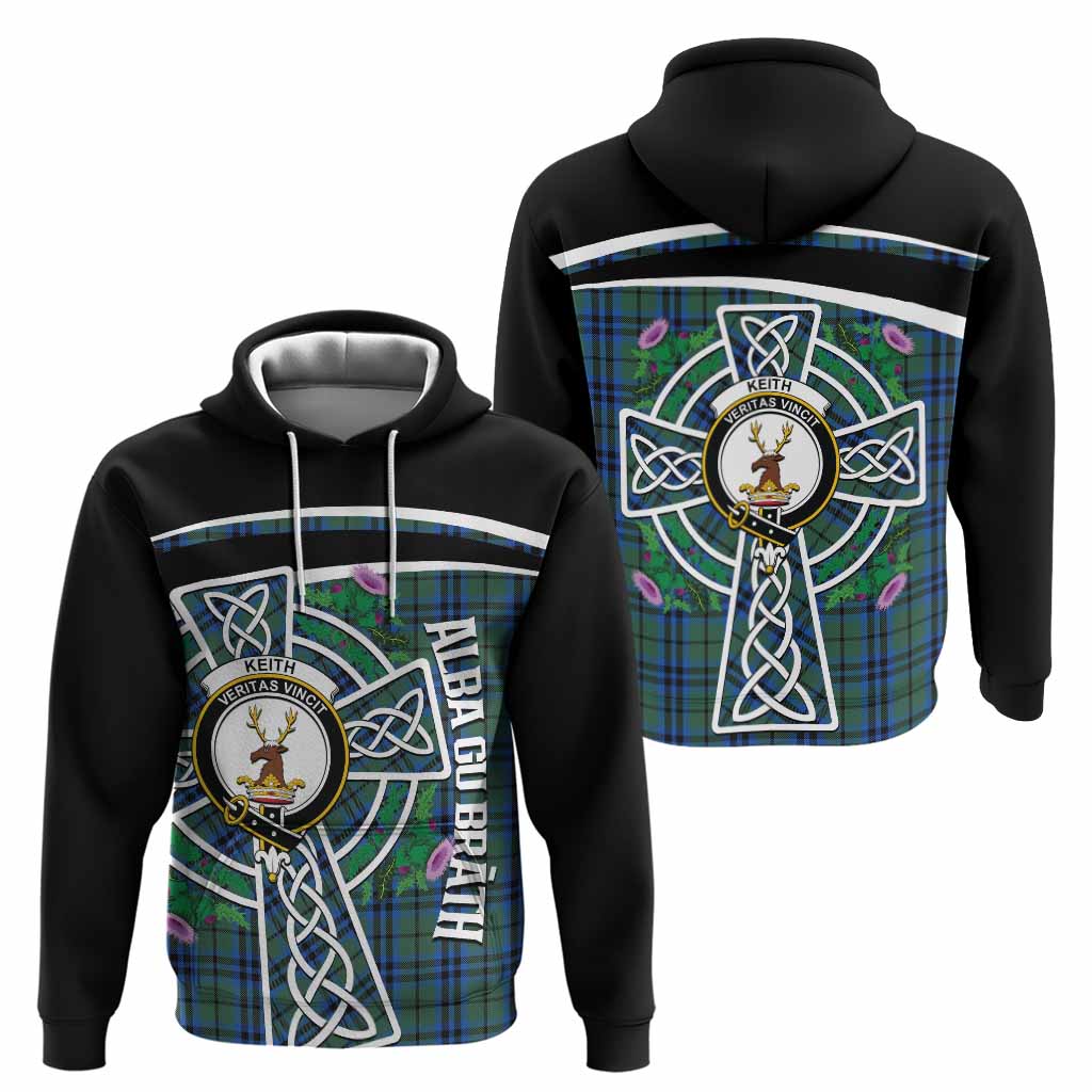 Keith Tartan Crest Hoodie Scottish Thistle Celtic Cross Alba Gu Brath