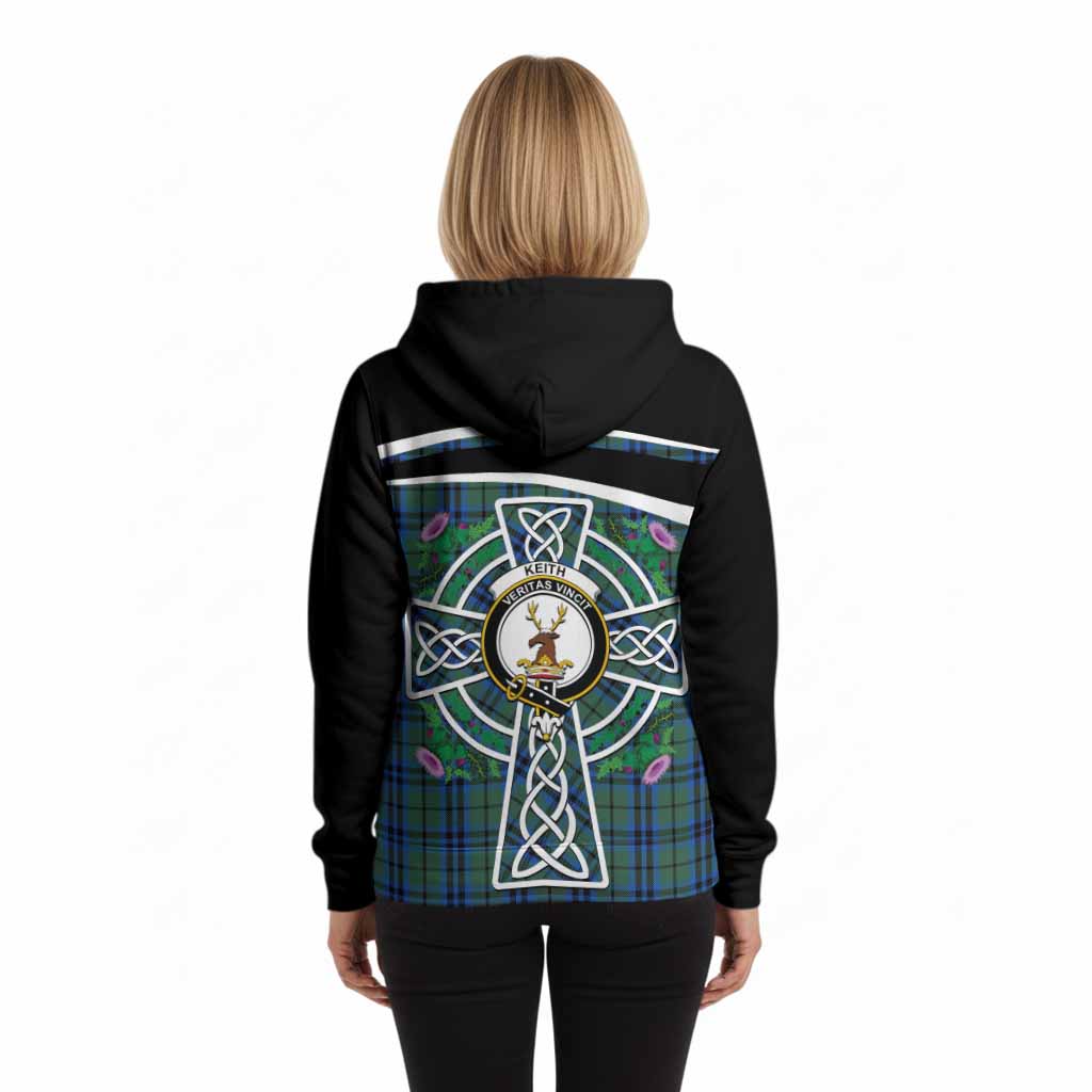 Keith Tartan Crest Hoodie Scottish Thistle Celtic Cross Alba Gu Brath