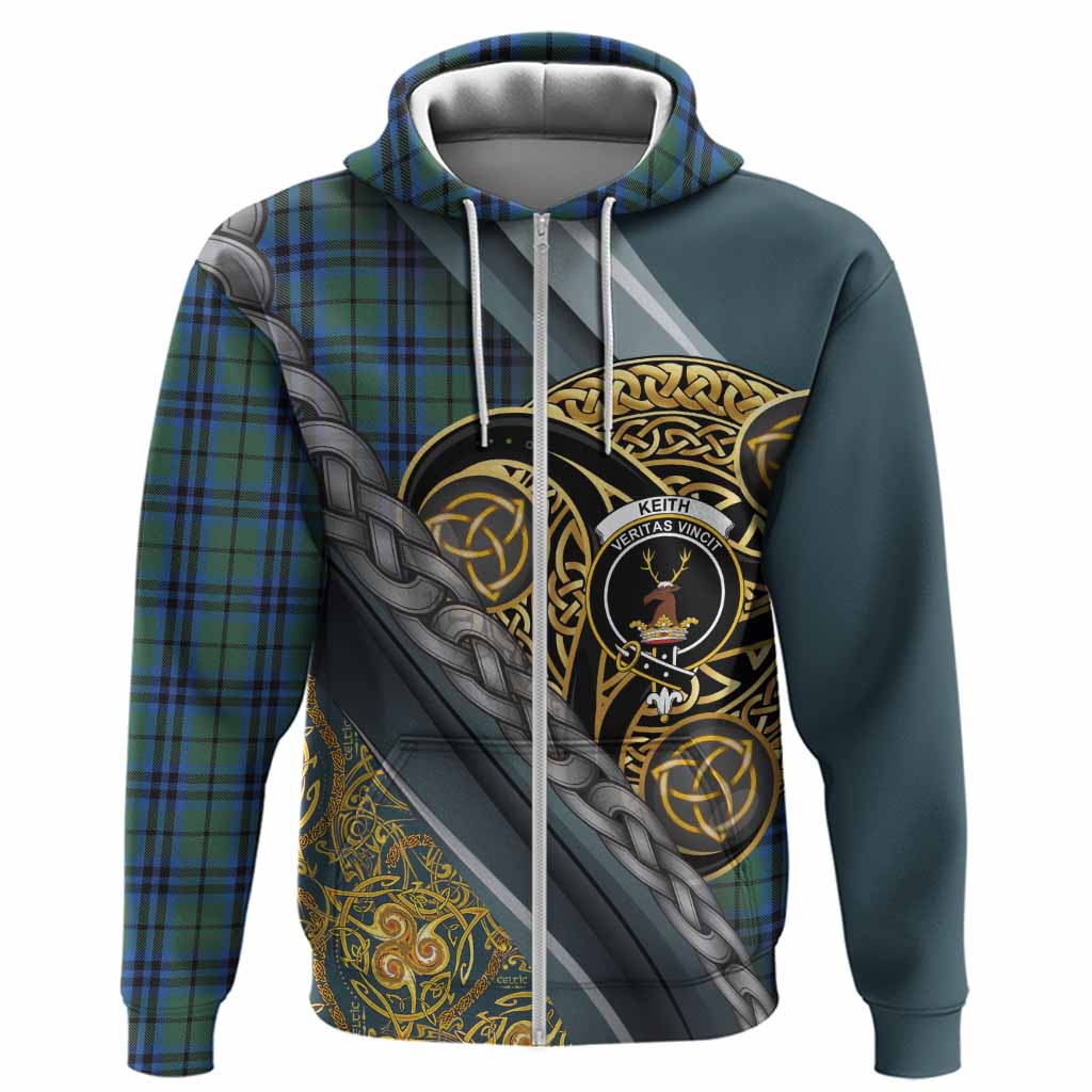 Keith Tartan Crest Hoodie Scottish Triskele Celtic