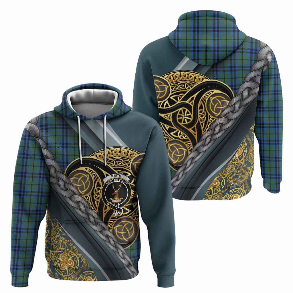 Keith Tartan Crest Hoodie Scottish Triskele Celtic