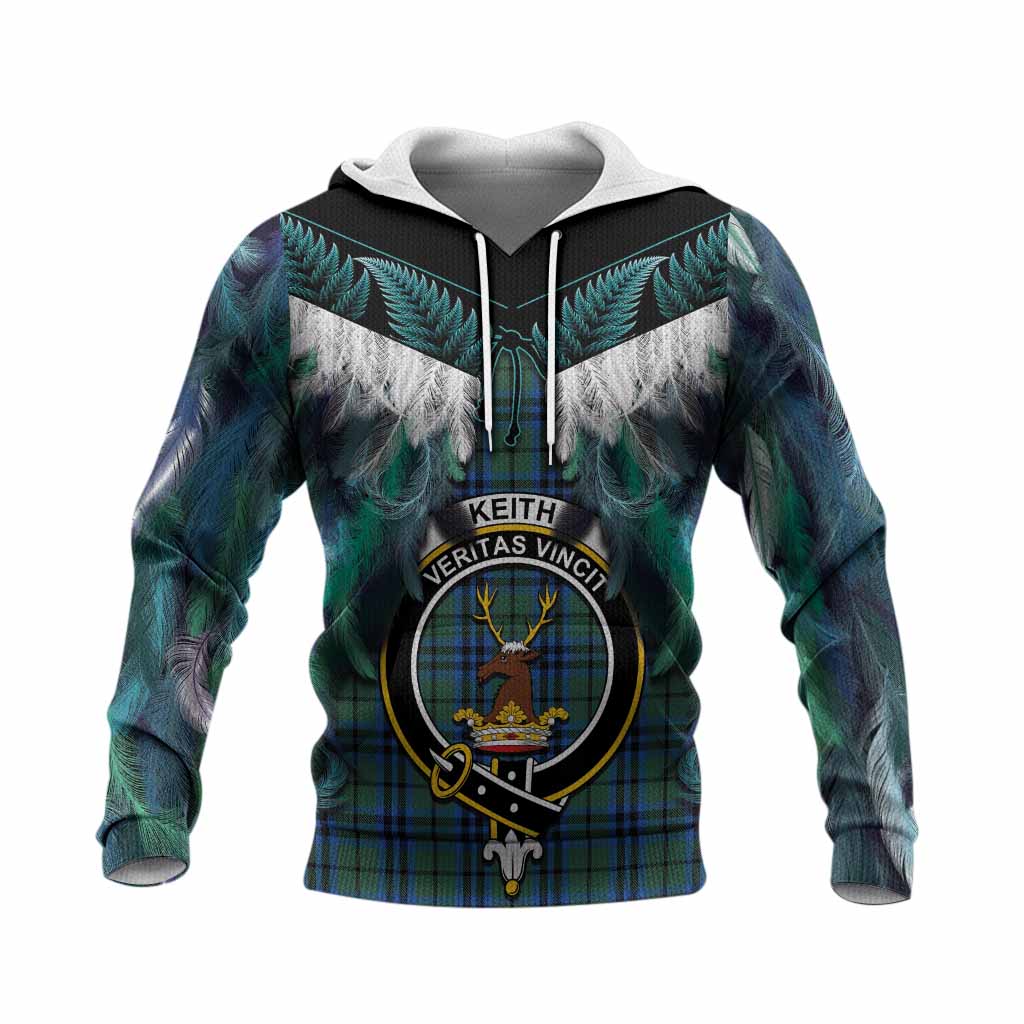 Keith Tartan Crest Knitted Hoodie New Zealand Maori Korowai Cloak