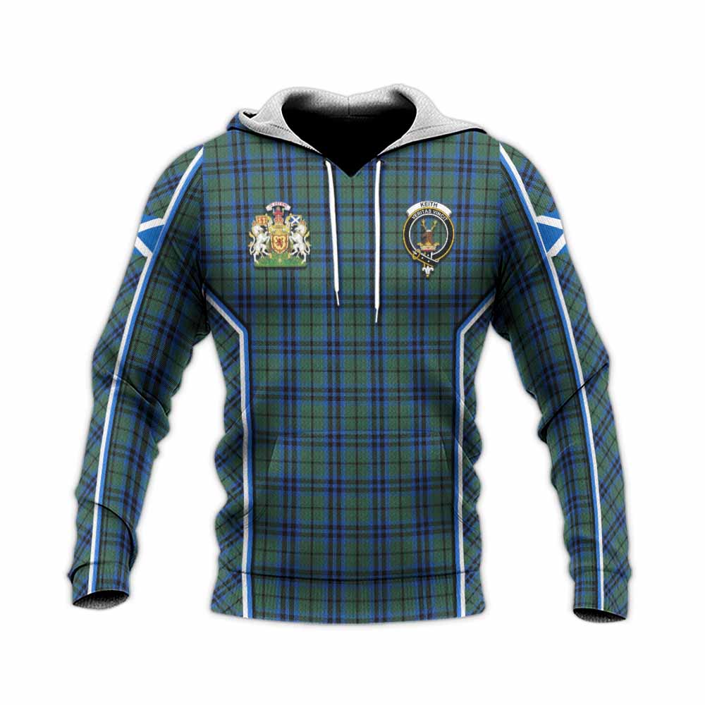 Keith Tartan Crest Knitted Hoodie Scotland Coat of Arm Flag Style - Tartan Vibes Clothing
