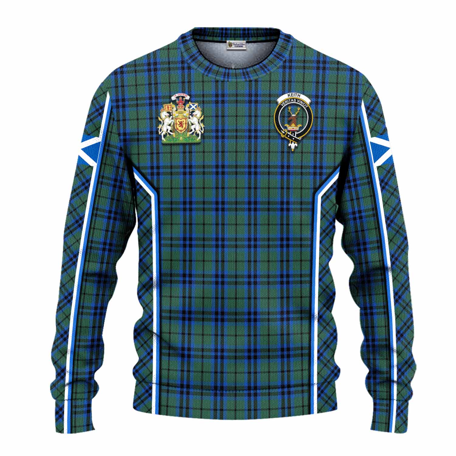 Keith Tartan Crest Knitted Sweater Scotland Coat of Arm Flag Style - Tartan Vibes Clothing
