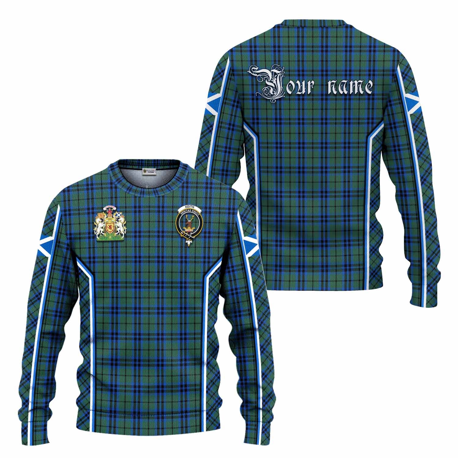 Keith Tartan Crest Knitted Sweater Scotland Coat of Arm Flag Style - Tartan Vibes Clothing
