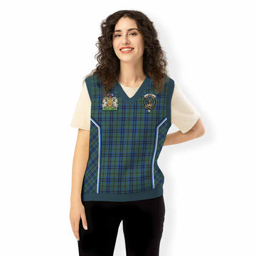 Keith Tartan Crest Knitted V-Neck Vest Scotland Coat of Arm Flag Style