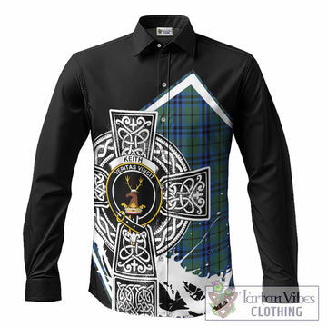 Keith Tartan Crest Long Sleeve Button Shirts Scottish Celtic Cross Heritage