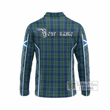 Keith Tartan Crest Long Sleeve Polo Shirt Scotland Coat of Arm Flag Style