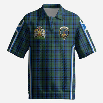 Keith Tartan Crest Men’s Polo Sweater Top Scotland Coat of Arm Flag Style
