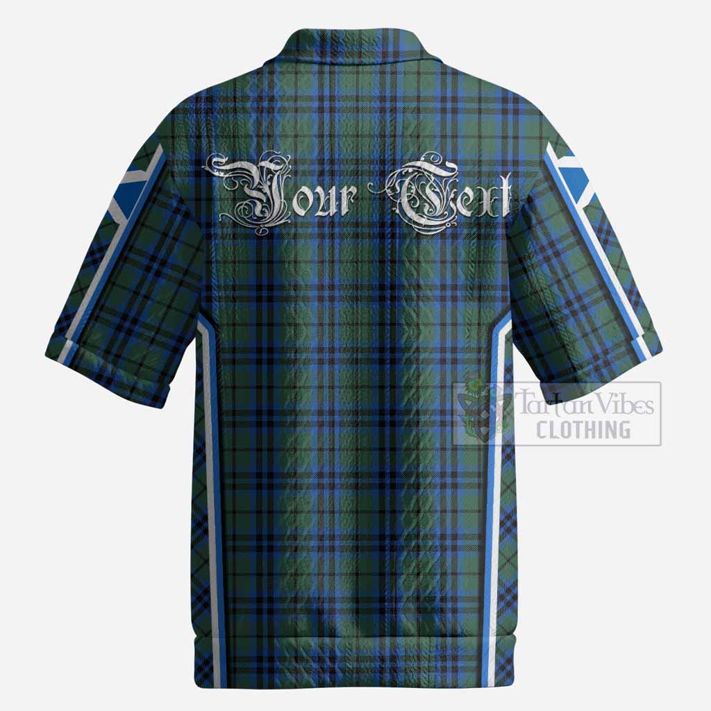 Keith Tartan Crest Men’s Polo Sweater Top Scotland Coat of Arm Flag Style
