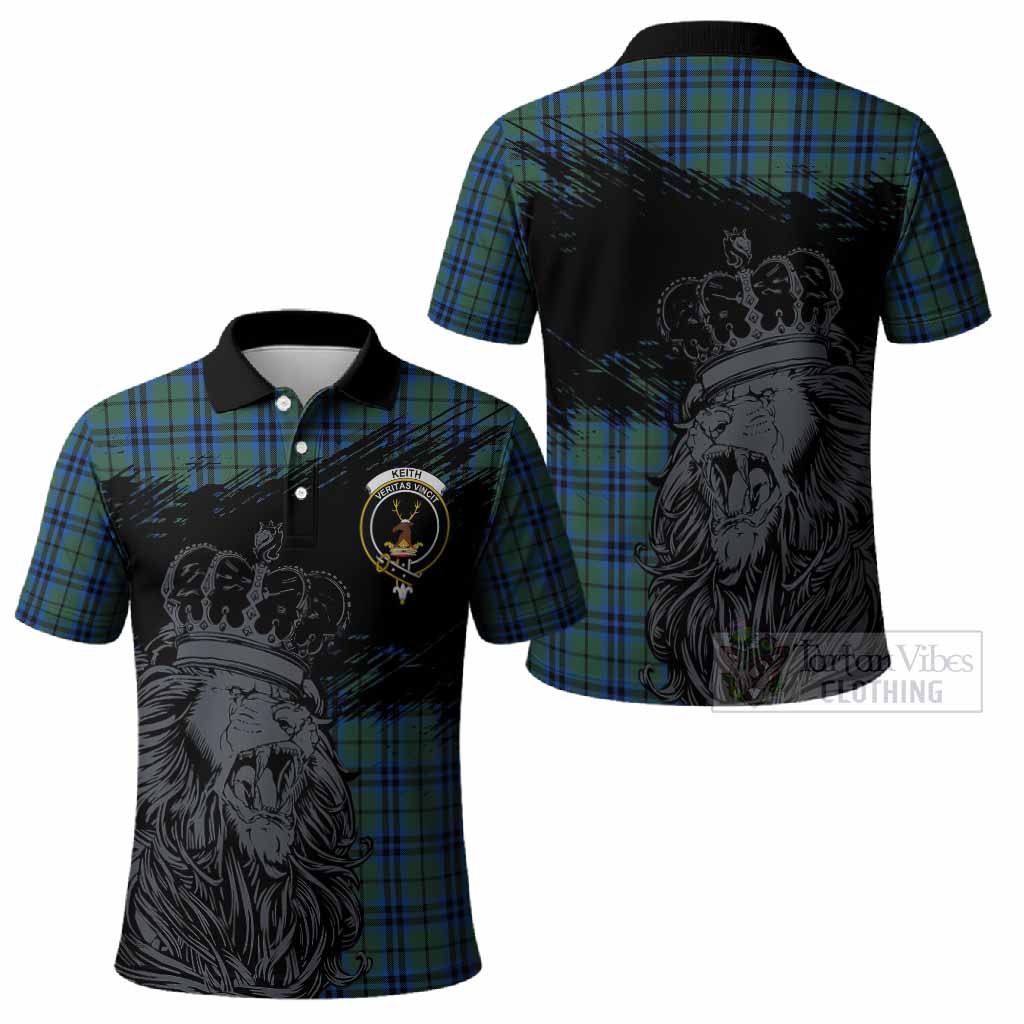 Keith Tartan Crest Polo Shirt Crowned Lion Heritage Style