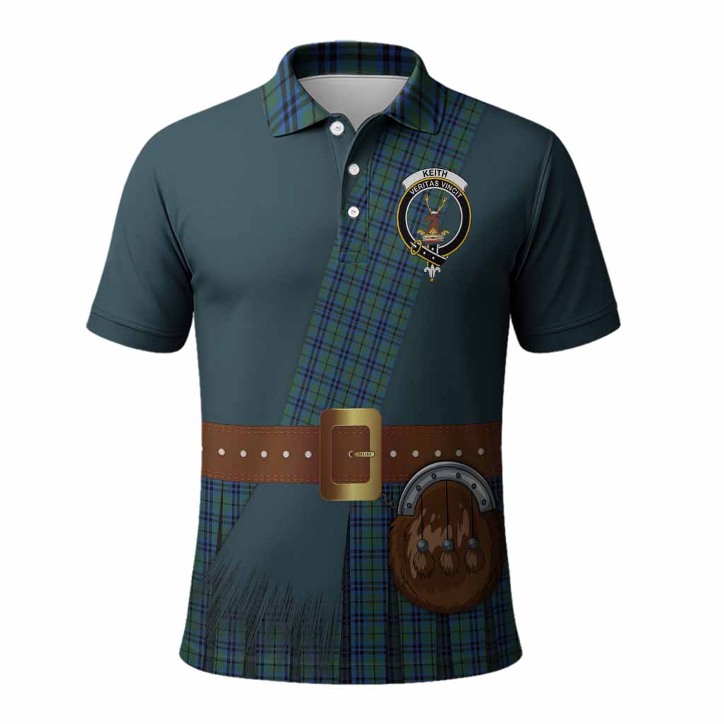 Keith Tartan Crest Polo Shirt Kilt Costume Style