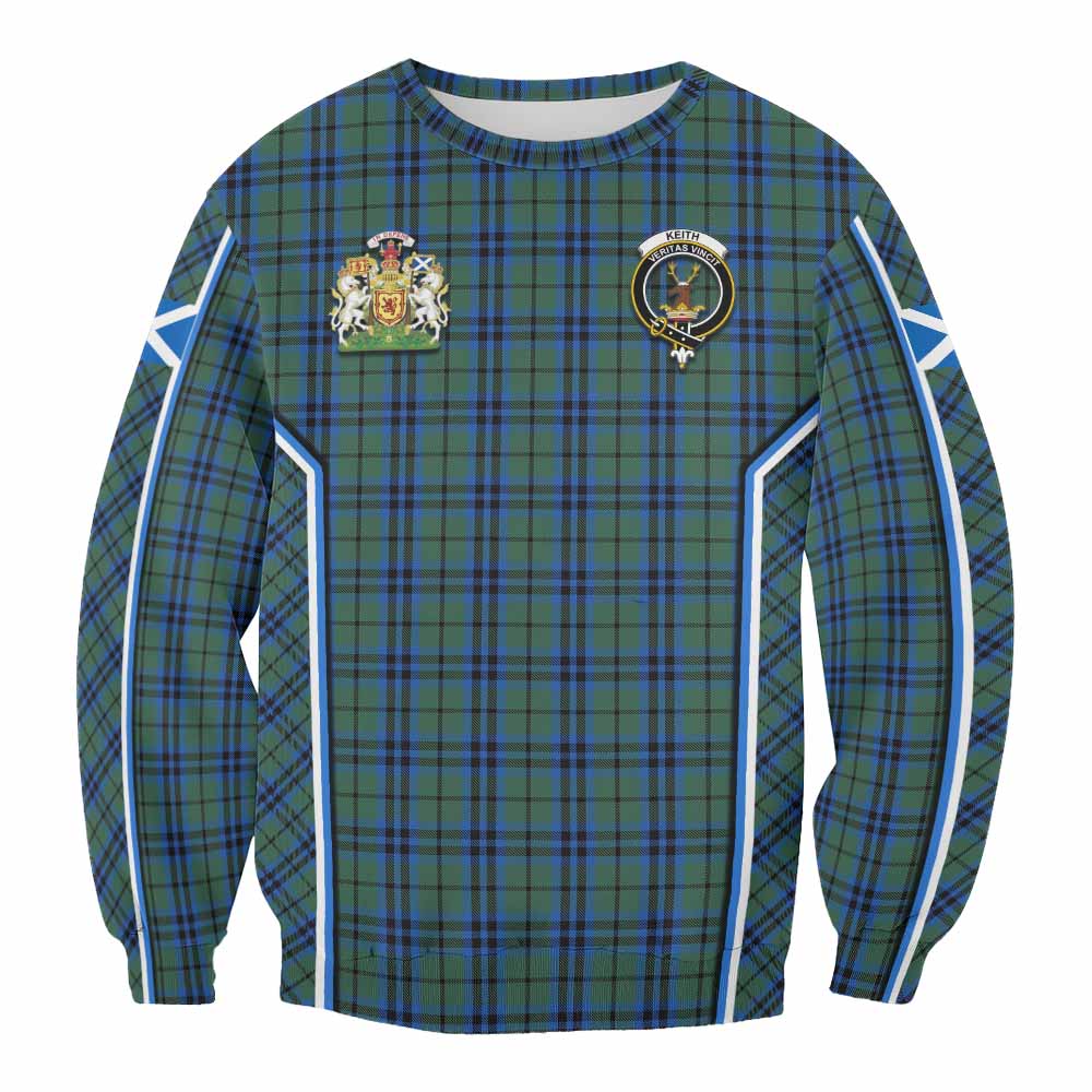 Keith Tartan Crest Sweatshirt Scotland Coat of Arm Flag Style - Tartan Vibes Clothing