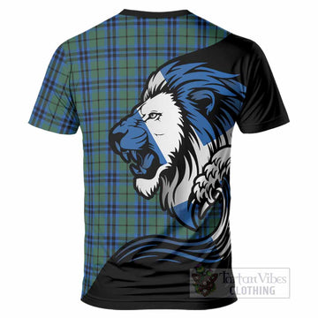 Keith Tartan Crest T-Shirt Scottish Golden Lions Wave Flow