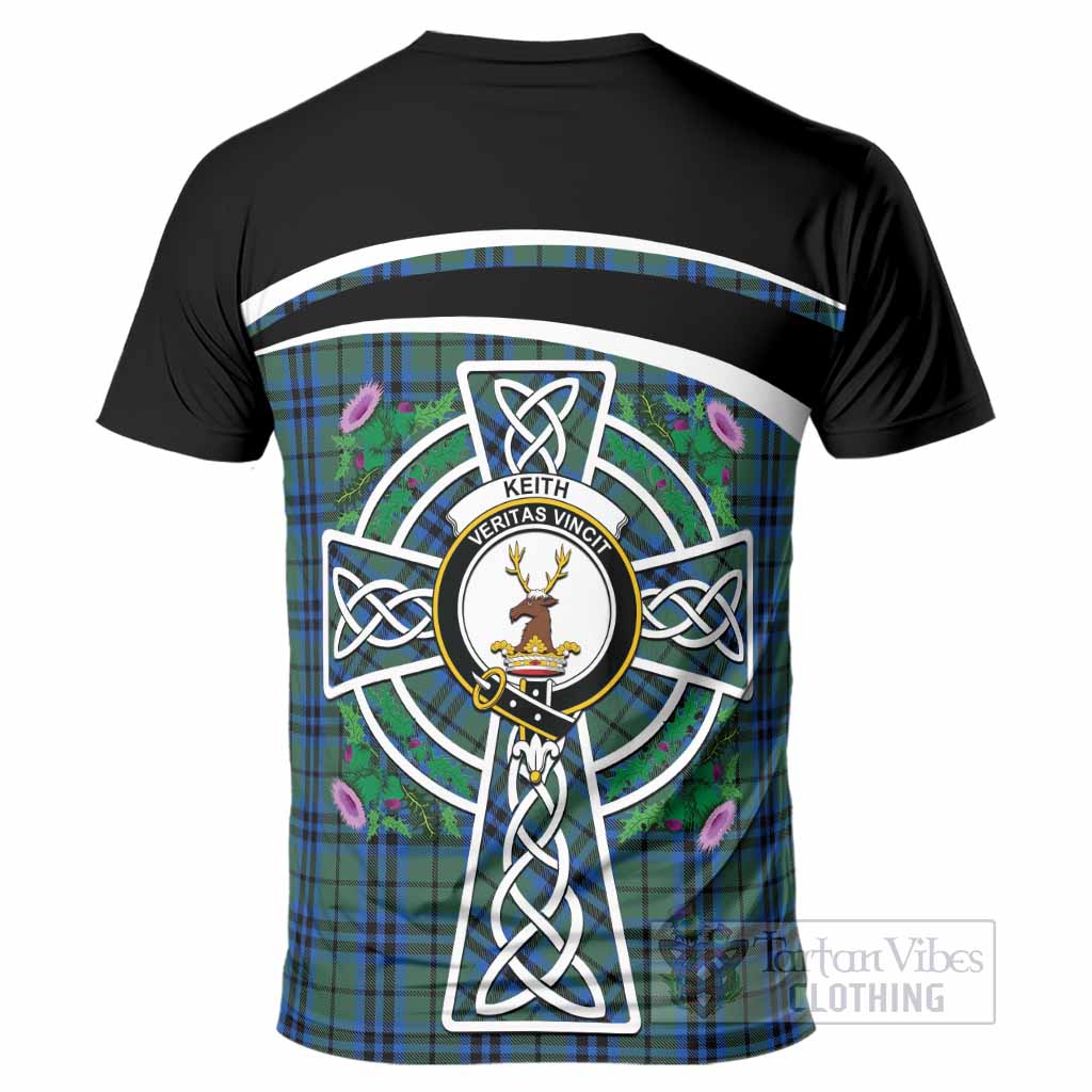 Keith Tartan Crest T-Shirt Scottish Thistle Celtic Cross Alba Gu Brath