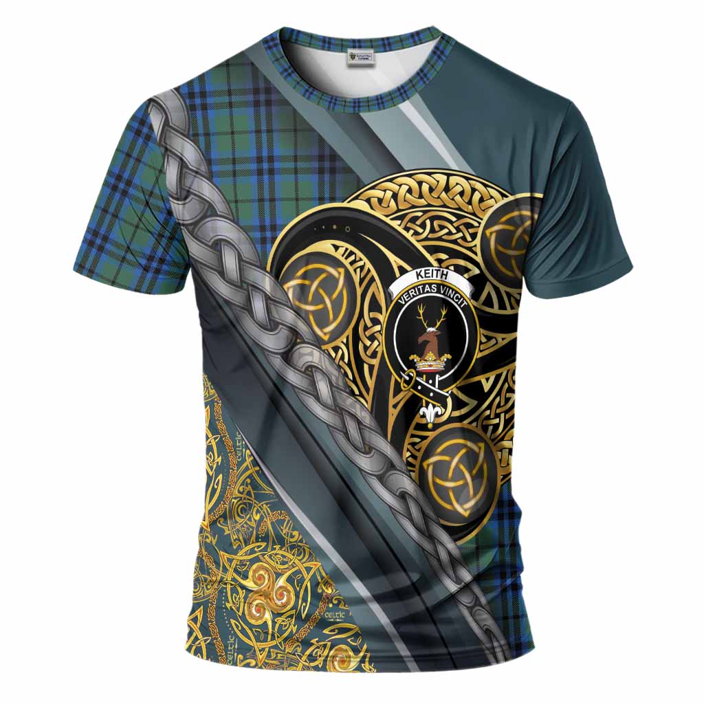 Keith Tartan Crest T-Shirt Scottish Triskele Celtic